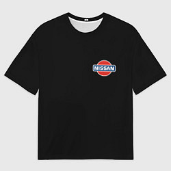 Футболка оверсайз мужская Nissan logo steel, цвет: 3D-принт