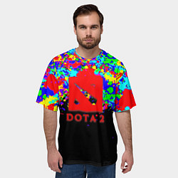 Футболка оверсайз мужская Dota абстрактные краски, цвет: 3D-принт — фото 2