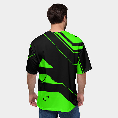 Мужская футболка оверсайз Razer geometry game / 3D-принт – фото 4