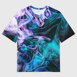 Мужская футболка оверсайз Цветной дым текстура