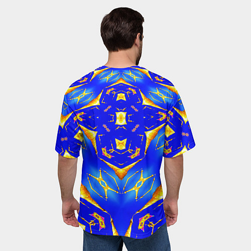 Мужская футболка оверсайз Оптические стёкла абстракция / 3D-принт – фото 4