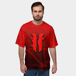 Футболка оверсайз мужская Starcraft молнии, цвет: 3D-принт — фото 2