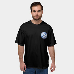 Футболка оверсайз мужская Volkswagen logo auto, цвет: 3D-принт — фото 2