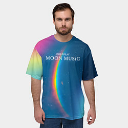 Футболка оверсайз мужская Moon music Coldplay, цвет: 3D-принт — фото 2