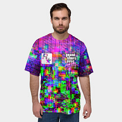 Футболка оверсайз мужская Vice city glitch game, цвет: 3D-принт — фото 2