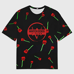 Футболка оверсайз мужская Watch dogs 2 rose, цвет: 3D-принт