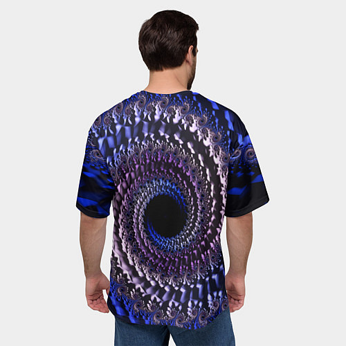 Мужская футболка оверсайз Оптический стиль узор / 3D-принт – фото 4