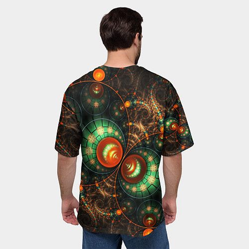 Мужская футболка оверсайз Фрактальный узор абстрактный / 3D-принт – фото 4