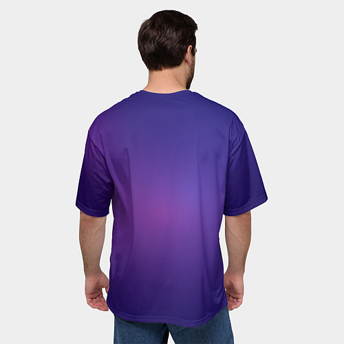 Мужская футболка оверсайз Светящиеся неоновые линии и вспышка света / 3D-принт – фото 4