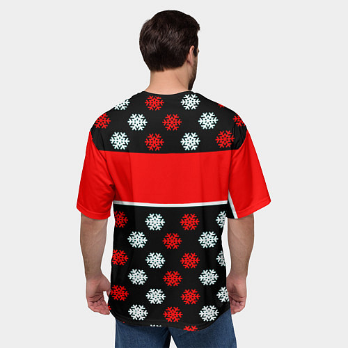 Мужская футболка оверсайз AC DC winter steel / 3D-принт – фото 4