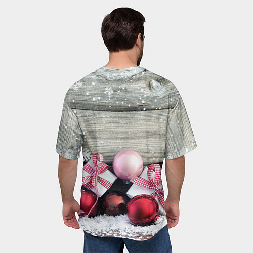 Мужская футболка оверсайз Новогодние подарки / 3D-принт – фото 4
