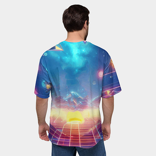 Мужская футболка оверсайз Funny Pikachu - vaporwave / 3D-принт – фото 4