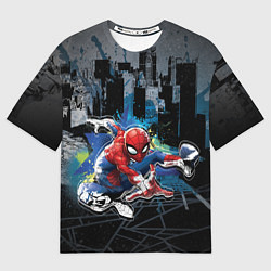 Футболка оверсайз мужская Spider-man over the city, цвет: 3D-принт