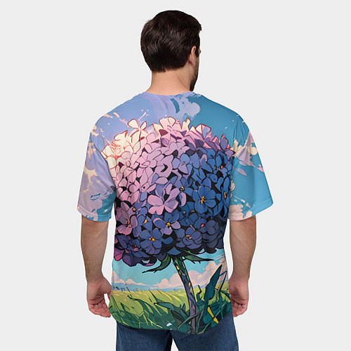 Мужская футболка оверсайз Аниме цветок / 3D-принт – фото 4
