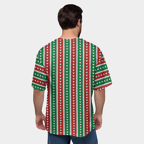 Мужская футболка оверсайз Knitted pattern / 3D-принт – фото 4