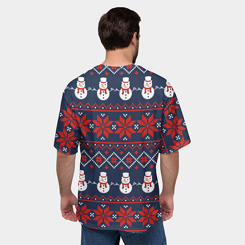 Мужская футболка оверсайз Christmas Background / 3D-принт – фото 4
