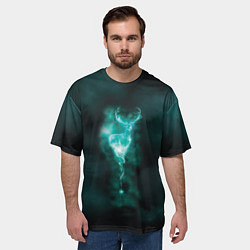 Футболка оверсайз мужская  Patronus deer, цвет: 3D-принт — фото 2