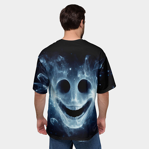 Мужская футболка оверсайз Нейросеть - улыбка привидения / 3D-принт – фото 4