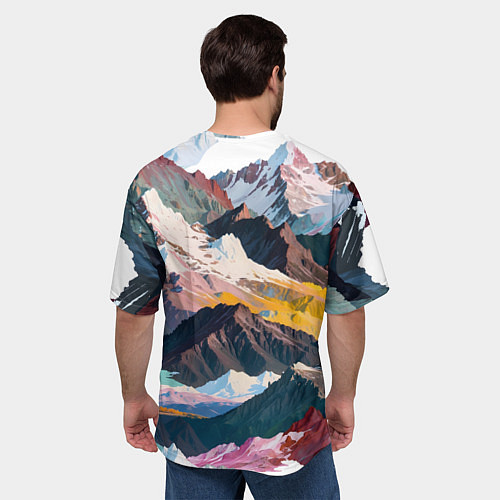 Мужская футболка оверсайз Искусство гор / 3D-принт – фото 4
