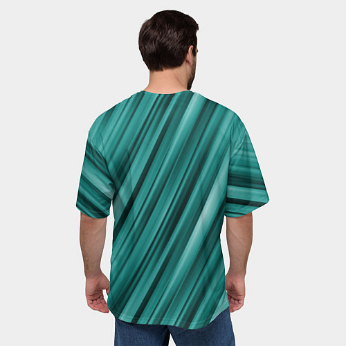 Мужская футболка оверсайз Лазурные волны / 3D-принт – фото 4