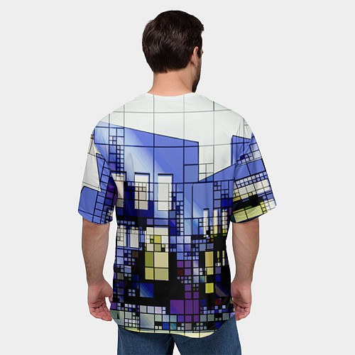 Мужская футболка оверсайз Городской пейзаж / 3D-принт – фото 4