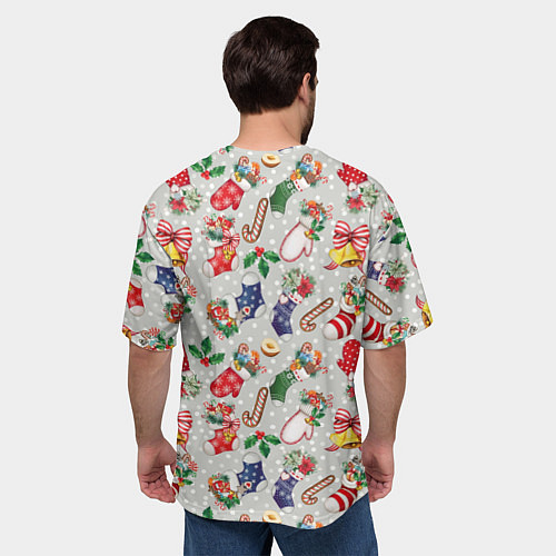 Мужская футболка оверсайз Christmas Pattern / 3D-принт – фото 4