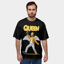 Футболка оверсайз мужская Queen Гомер Симпсон, цвет: 3D-принт — фото 2
