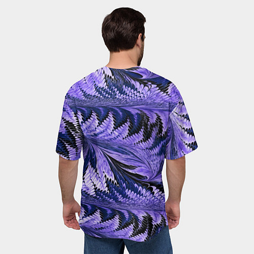 Мужская футболка оверсайз Абстрактные перья - жидкость / 3D-принт – фото 4