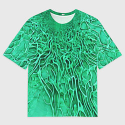 Футболка оверсайз мужская Зелёный симбионт абстракция, цвет: 3D-принт