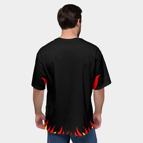 Мужская футболка оверсайз Кот теннисист / 3D-принт – фото 4