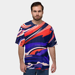 Футболка оверсайз мужская Абстракция разводов разноцветная, цвет: 3D-принт — фото 2