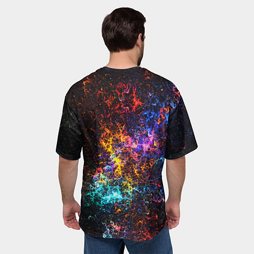 Мужская футболка оверсайз Космические краски текстура / 3D-принт – фото 4