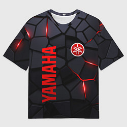 Футболка оверсайз мужская Yamaha - плиты с эффектом свечения, цвет: 3D-принт