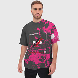 Футболка оверсайз мужская Think plan do, цвет: 3D-принт — фото 2