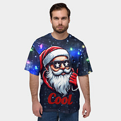 Футболка оверсайз мужская Cool Santa in glasses, цвет: 3D-принт — фото 2