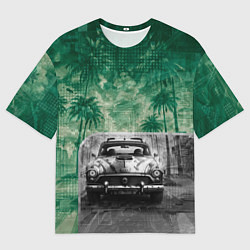 Футболка оверсайз мужская Ретроавтомобиль, цвет: 3D-принт