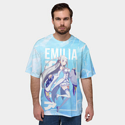 Футболка оверсайз мужская Эмилия Re:Zero, цвет: 3D-принт — фото 2