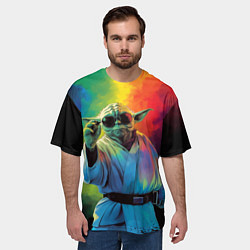 Футболка оверсайз мужская Крутой Йода - Звездные войны, цвет: 3D-принт — фото 2