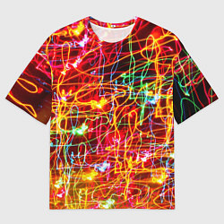 Футболка оверсайз мужская Неоновый хаос, цвет: 3D-принт