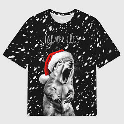 Футболка оверсайз мужская Белка в гневе - где подарки, цвет: 3D-принт