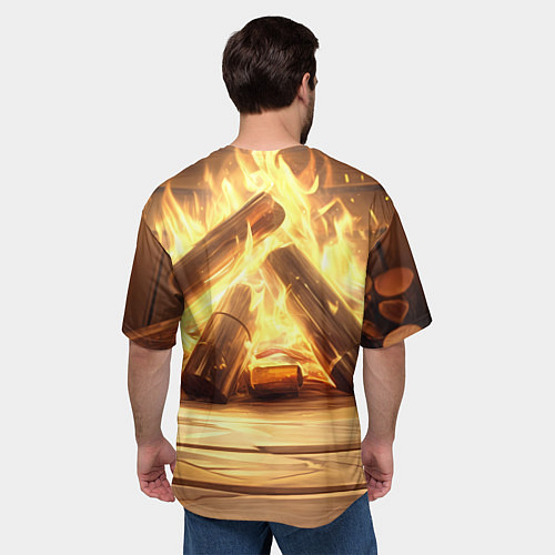 Мужская футболка оверсайз Зеленая новогодняя змея 2025 года / 3D-принт – фото 4