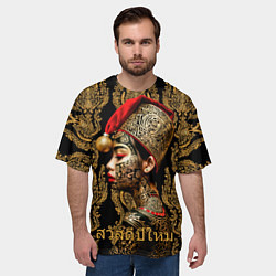Футболка оверсайз мужская Тайский Новый год, цвет: 3D-принт — фото 2