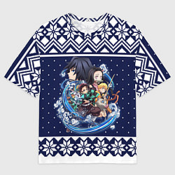 Футболка оверсайз мужская Demon slayer sweater, цвет: 3D-принт