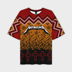 Футболка оверсайз мужская Metallica christmas ugly sweater, цвет: 3D-принт