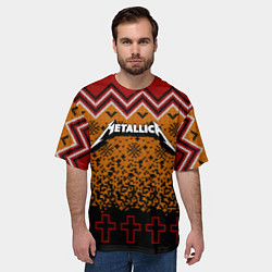 Футболка оверсайз мужская Metallica christmas ugly sweater, цвет: 3D-принт — фото 2