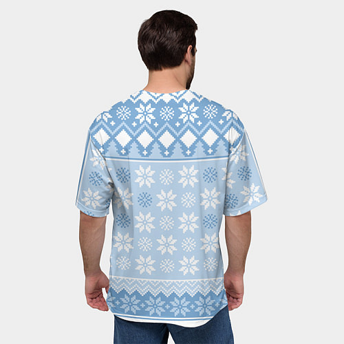 Мужская футболка оверсайз Rei christmas sweater Evangelion / 3D-принт – фото 4