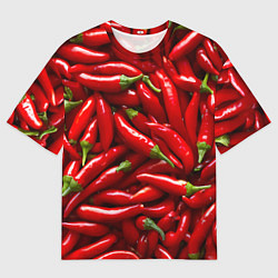 Футболка оверсайз мужская Красный перец, цвет: 3D-принт