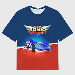 Футболка оверсайз мужская Hedgehog - Sonic racing team, цвет: 3D-принт