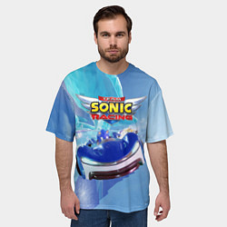 Футболка оверсайз мужская Team Sonic racing - speed, цвет: 3D-принт — фото 2