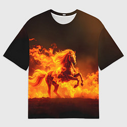 Футболка оверсайз мужская Огненная лошадь, цвет: 3D-принт